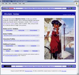 Website in 2001