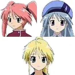 Ran Tendo, Rei Okonashi, and Rin Asakura • Narue no Sekai